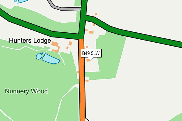 B49 5LW map - OS OpenMap – Local (Ordnance Survey)