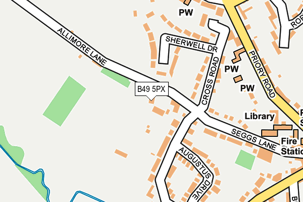 B49 5PX map - OS OpenMap – Local (Ordnance Survey)