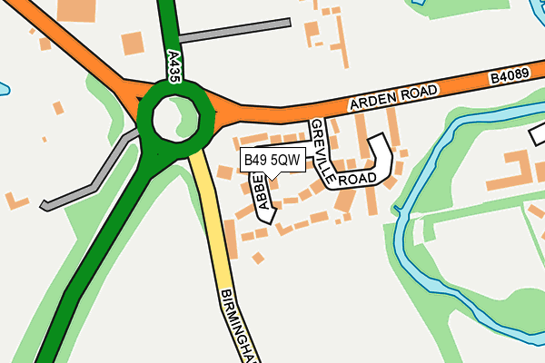 B49 5QW map - OS OpenMap – Local (Ordnance Survey)