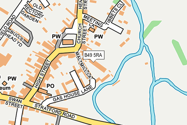 B49 5RA map - OS OpenMap – Local (Ordnance Survey)