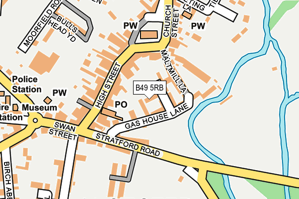 B49 5RB map - OS OpenMap – Local (Ordnance Survey)