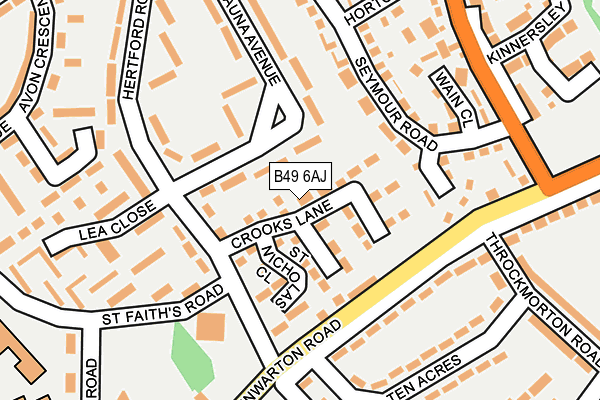 B49 6AJ map - OS OpenMap – Local (Ordnance Survey)