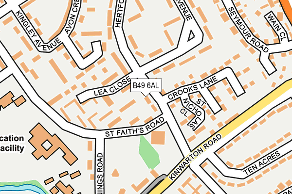 B49 6AL map - OS OpenMap – Local (Ordnance Survey)