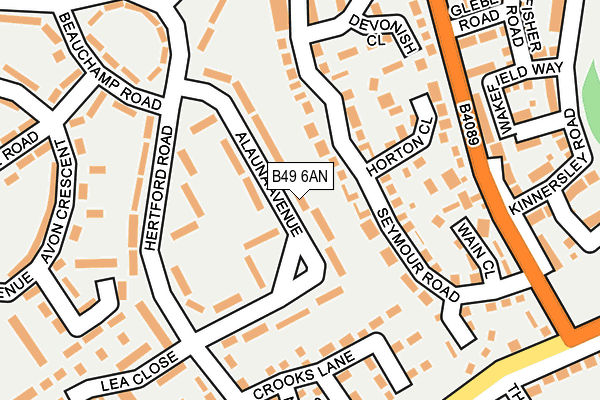 B49 6AN map - OS OpenMap – Local (Ordnance Survey)