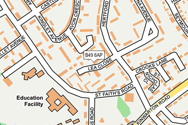 B49 6AP map - OS OpenMap – Local (Ordnance Survey)