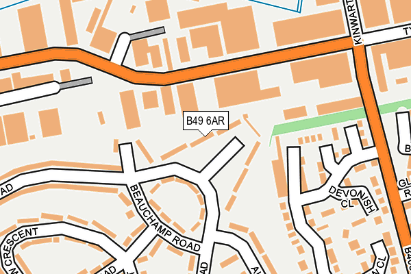 B49 6AR map - OS OpenMap – Local (Ordnance Survey)