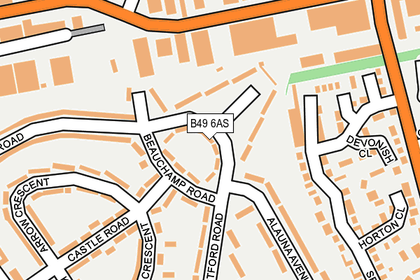 B49 6AS map - OS OpenMap – Local (Ordnance Survey)