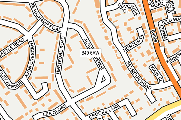B49 6AW map - OS OpenMap – Local (Ordnance Survey)