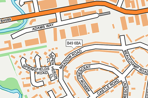 B49 6BA map - OS OpenMap – Local (Ordnance Survey)