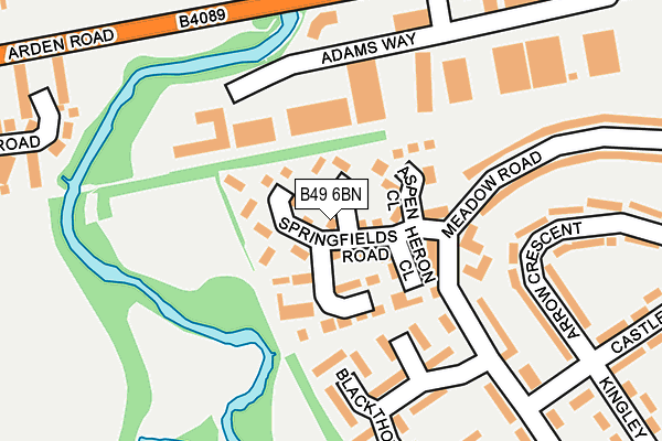 B49 6BN map - OS OpenMap – Local (Ordnance Survey)