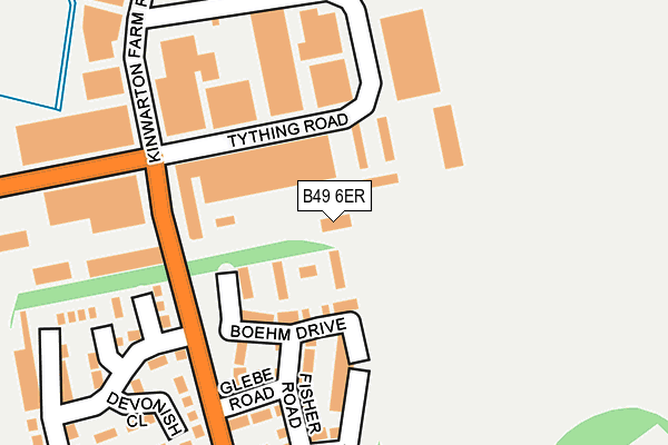 B49 6ER map - OS OpenMap – Local (Ordnance Survey)