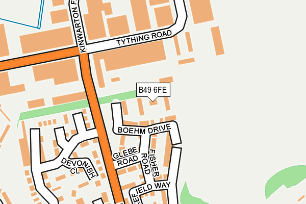 B49 6FE map - OS OpenMap – Local (Ordnance Survey)