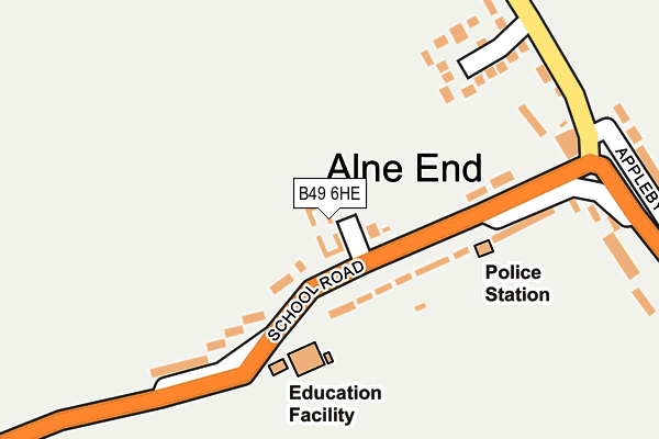 B49 6HE map - OS OpenMap – Local (Ordnance Survey)