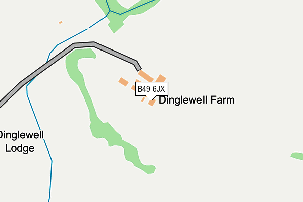 B49 6JX map - OS OpenMap – Local (Ordnance Survey)