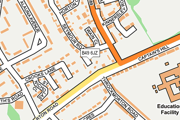 B49 6JZ map - OS OpenMap – Local (Ordnance Survey)