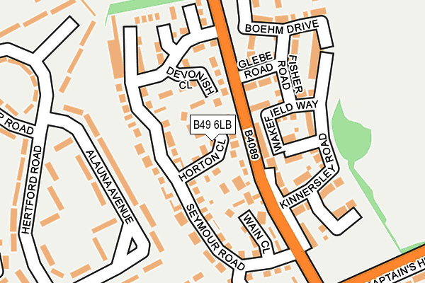 B49 6LB map - OS OpenMap – Local (Ordnance Survey)