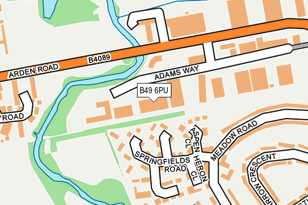 B49 6PU map - OS OpenMap – Local (Ordnance Survey)