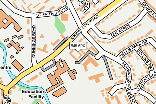 B49 6PX map - OS OpenMap – Local (Ordnance Survey)