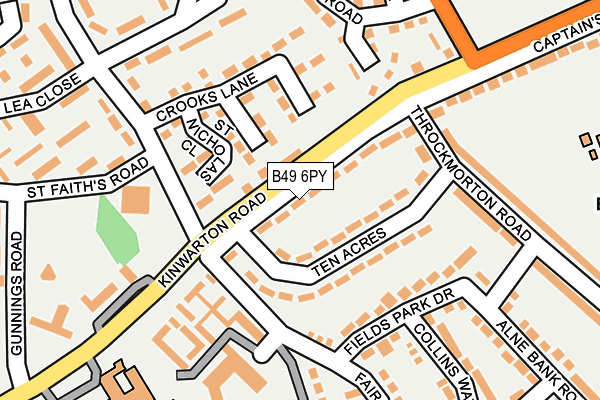 B49 6PY map - OS OpenMap – Local (Ordnance Survey)