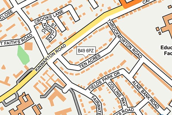 B49 6PZ map - OS OpenMap – Local (Ordnance Survey)