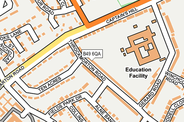 B49 6QA map - OS OpenMap – Local (Ordnance Survey)