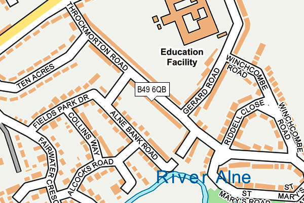 B49 6QB map - OS OpenMap – Local (Ordnance Survey)