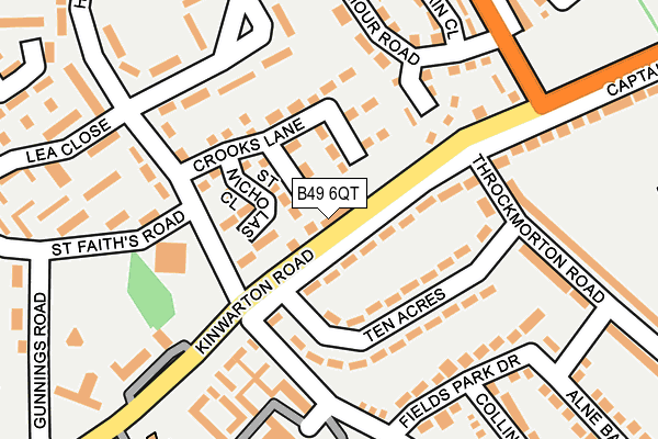 B49 6QT map - OS OpenMap – Local (Ordnance Survey)