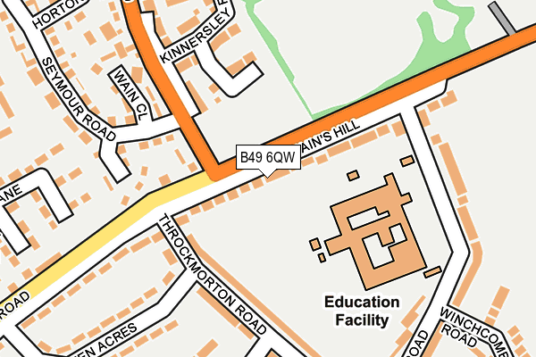 B49 6QW map - OS OpenMap – Local (Ordnance Survey)