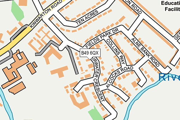 B49 6QX map - OS OpenMap – Local (Ordnance Survey)