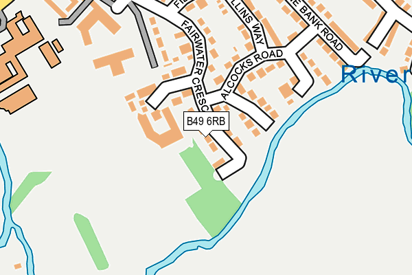 B49 6RB map - OS OpenMap – Local (Ordnance Survey)