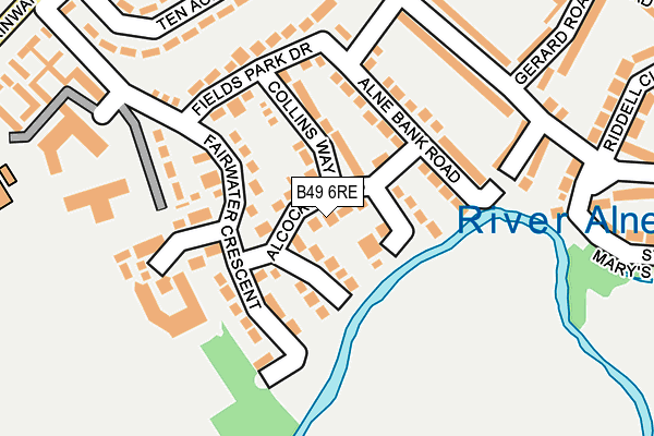 B49 6RE map - OS OpenMap – Local (Ordnance Survey)