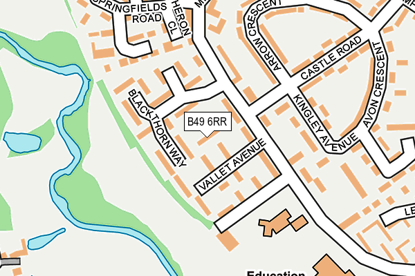 B49 6RR map - OS OpenMap – Local (Ordnance Survey)