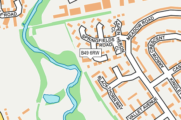 B49 6RW map - OS OpenMap – Local (Ordnance Survey)