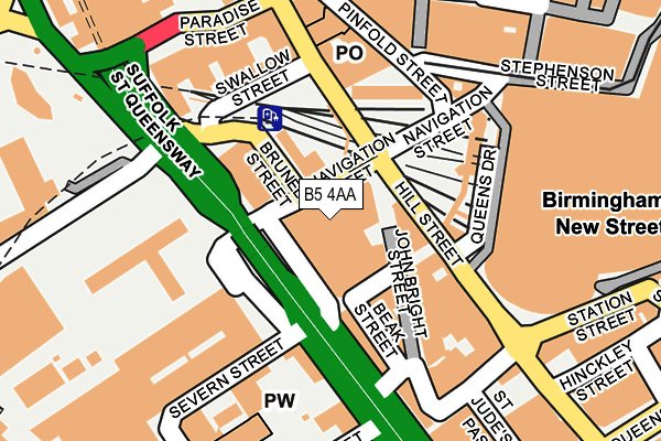 B5 4AA map - OS OpenMap – Local (Ordnance Survey)