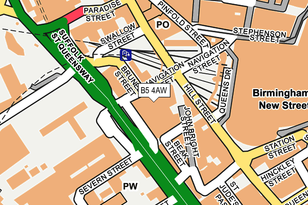 B5 4AW map - OS OpenMap – Local (Ordnance Survey)