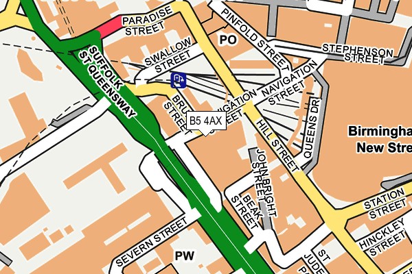 B5 4AX map - OS OpenMap – Local (Ordnance Survey)