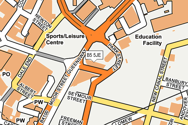 B5 5JE map - OS OpenMap – Local (Ordnance Survey)