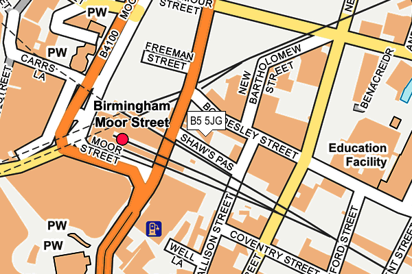 B5 5JG map - OS OpenMap – Local (Ordnance Survey)