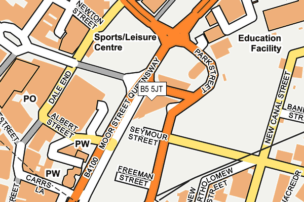 B5 5JT map - OS OpenMap – Local (Ordnance Survey)