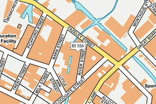 B5 5SA map - OS OpenMap – Local (Ordnance Survey)