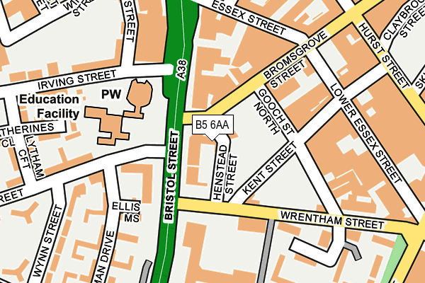 B5 6AA map - OS OpenMap – Local (Ordnance Survey)