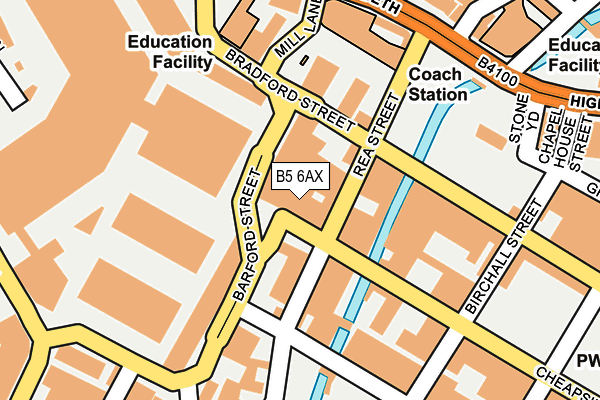 B5 6AX map - OS OpenMap – Local (Ordnance Survey)