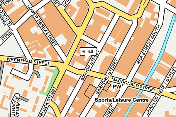 B5 6JL map - OS OpenMap – Local (Ordnance Survey)