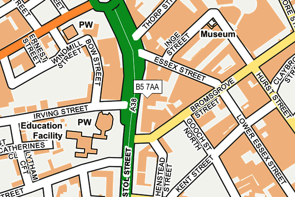 B5 7AA map - OS OpenMap – Local (Ordnance Survey)