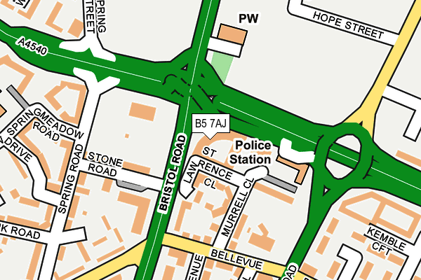 B5 7AJ map - OS OpenMap – Local (Ordnance Survey)