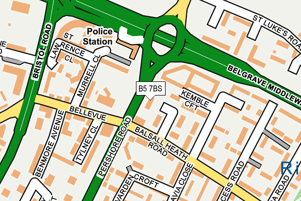 B5 7BS map - OS OpenMap – Local (Ordnance Survey)