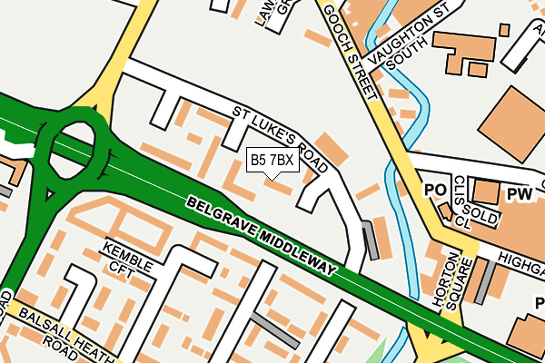 B5 7BX map - OS OpenMap – Local (Ordnance Survey)