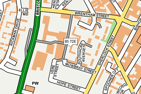 B5 7DE map - OS OpenMap – Local (Ordnance Survey)