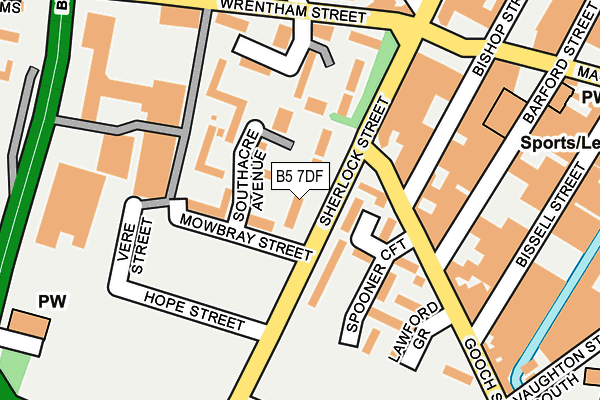 B5 7DF map - OS OpenMap – Local (Ordnance Survey)