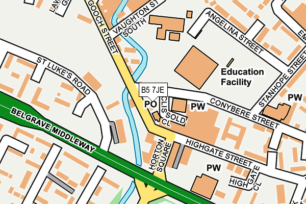 B5 7JE map - OS OpenMap – Local (Ordnance Survey)